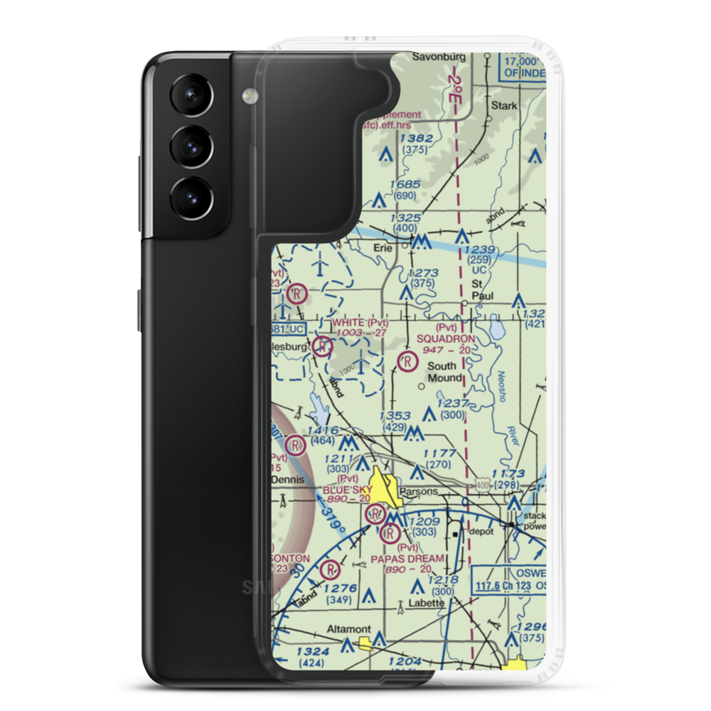 Squadron Field (11KS) VFR Sectional Samsung Case Samsung Galaxy S21 Plus model shown