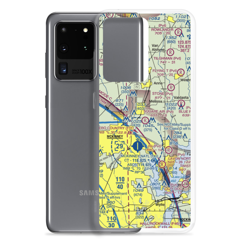 Square Air Airport (TS63) VFR Sectional Samsung Case Samsung Galaxy S20 Ultra model shown