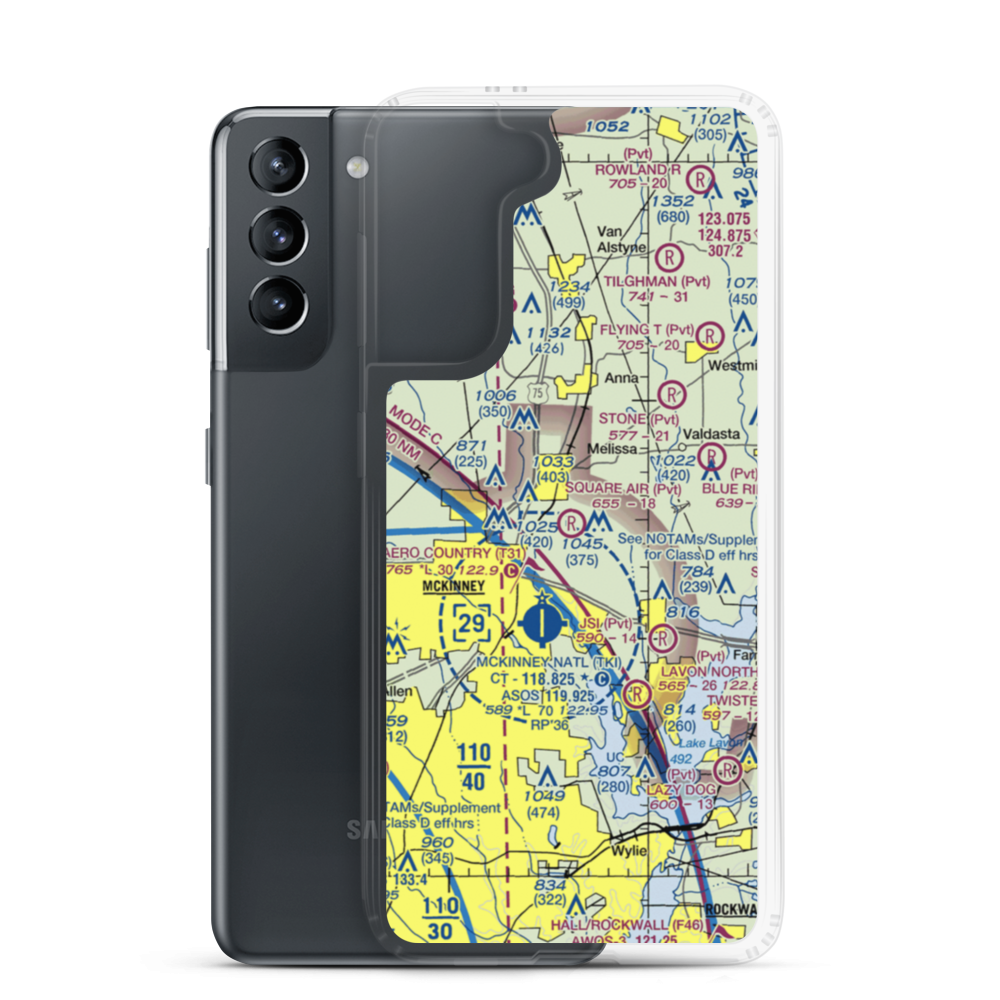 Square Air Airport (TS63) VFR Sectional Samsung Case Samsung Galaxy S21 model shown