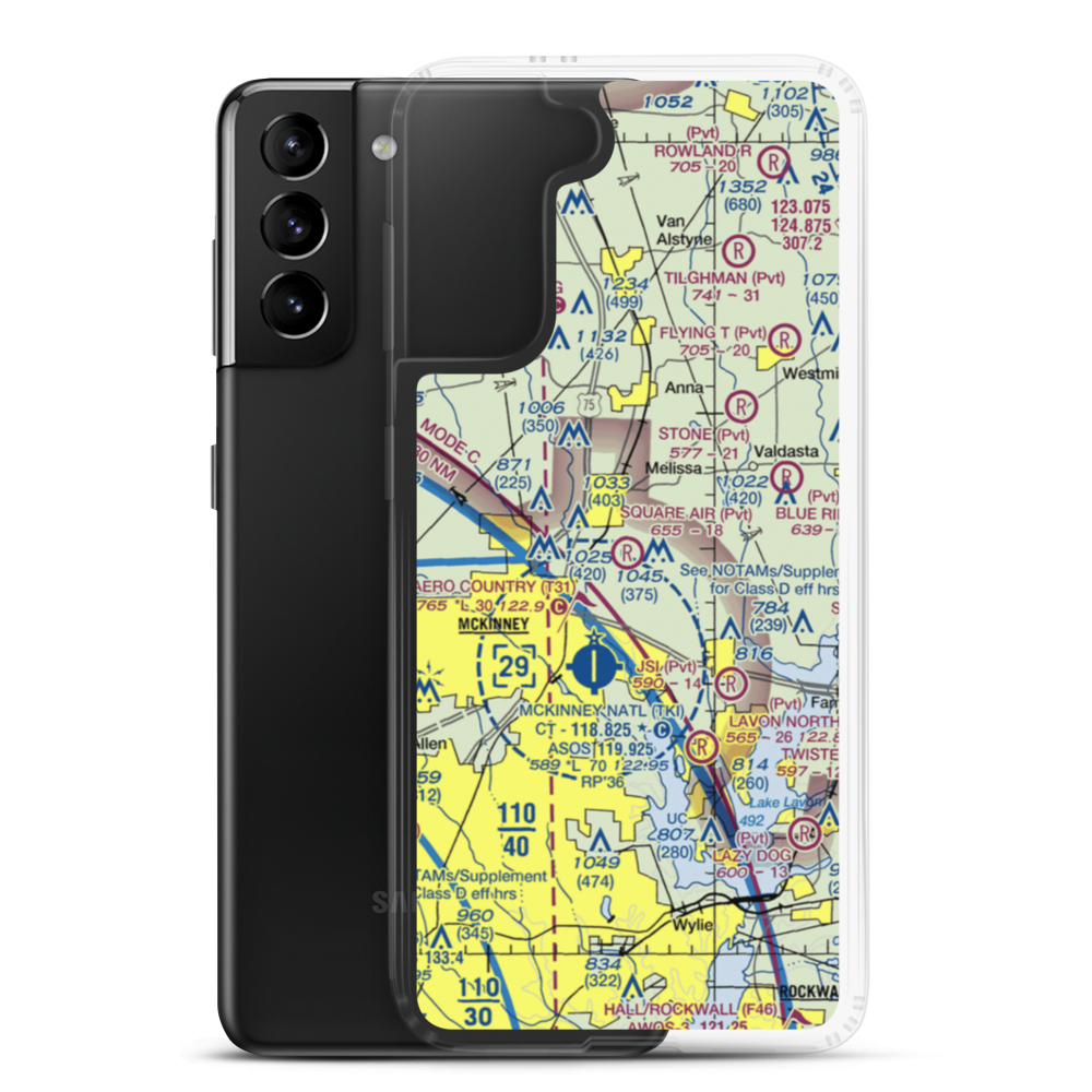 Square Air Airport (TS63) VFR Sectional Samsung Case Samsung Galaxy S21 Plus model shown
