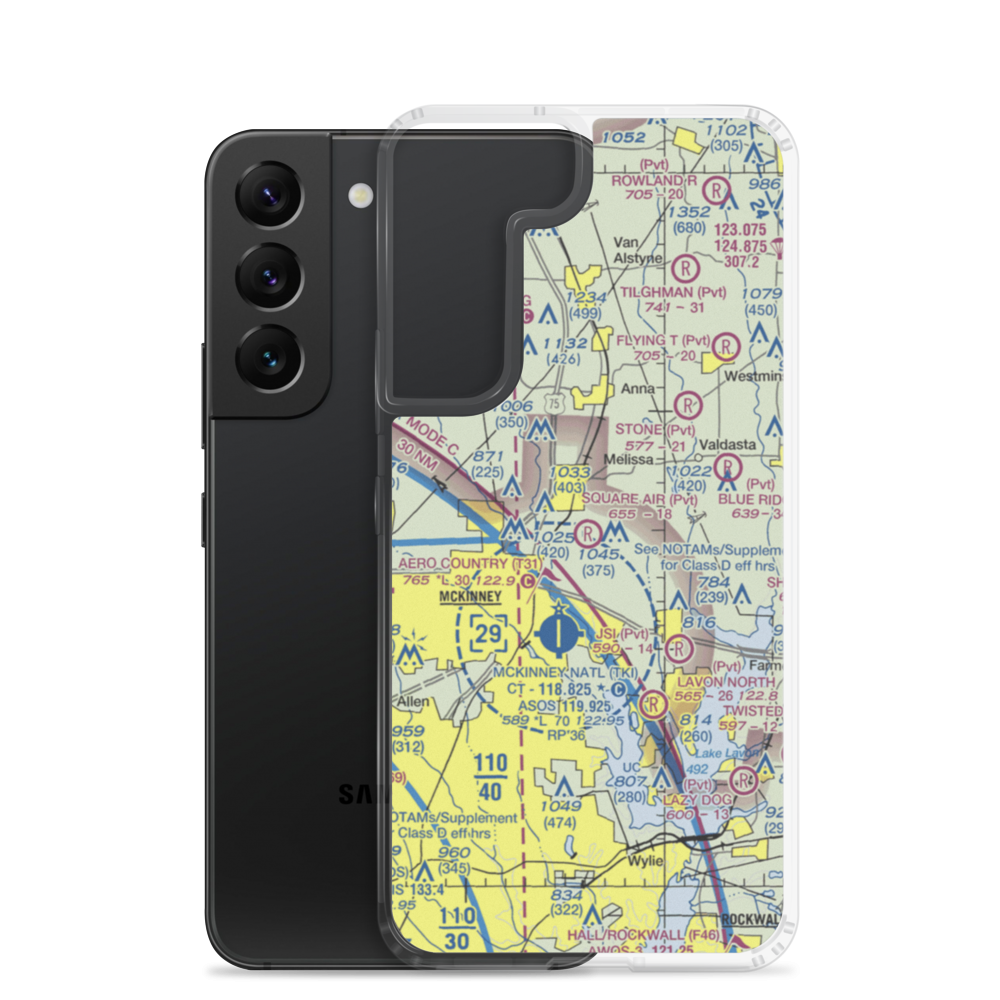 Square Air Airport (TS63) VFR Sectional Samsung Case Samsung Galaxy S22 model shown