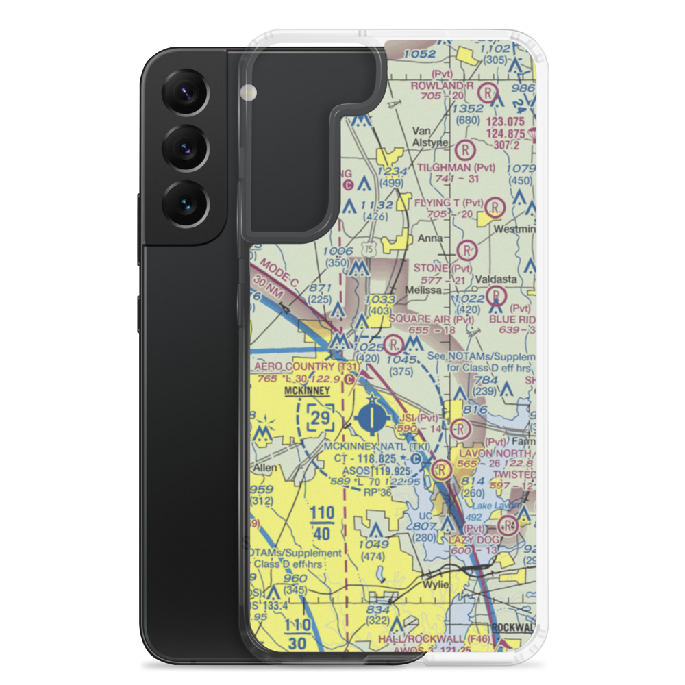 Square Air Airport (TS63) VFR Sectional Samsung Case Samsung Galaxy S22 Plus model shown