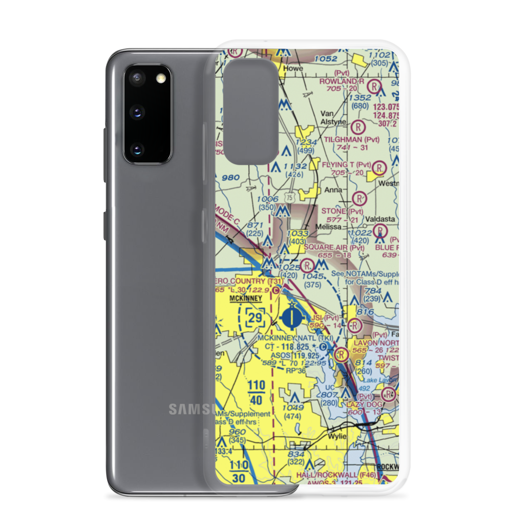 Square Air Airport (TS63) VFR Sectional Samsung Case Samsung Galaxy S20 model shown