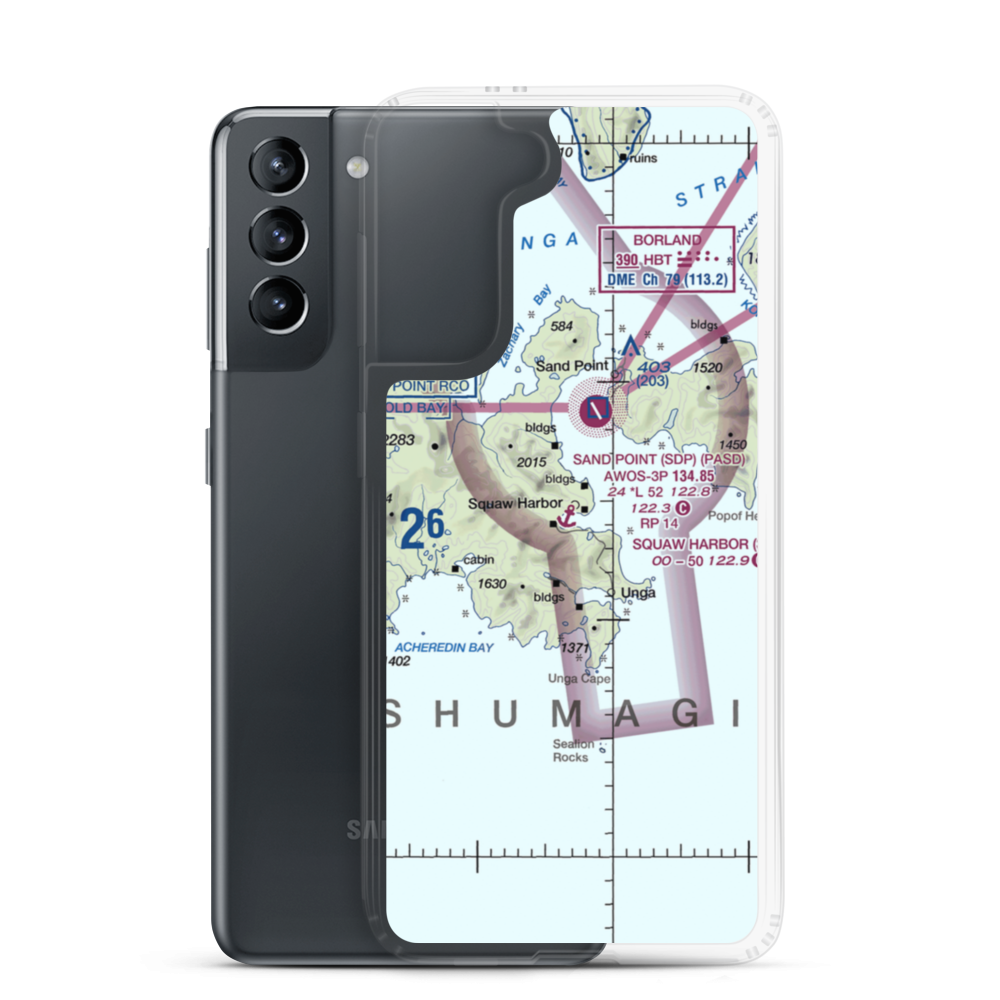 Squaw Harbor Seaplane Base (36H) VFR Sectional Samsung Case Samsung Galaxy S21 model shown