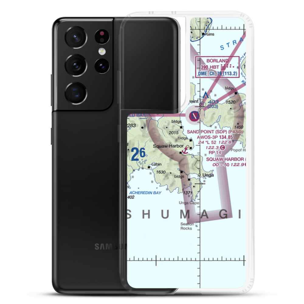 Squaw Harbor Seaplane Base (36H) VFR Sectional Samsung Case Samsung Galaxy S21 Ultra model shown