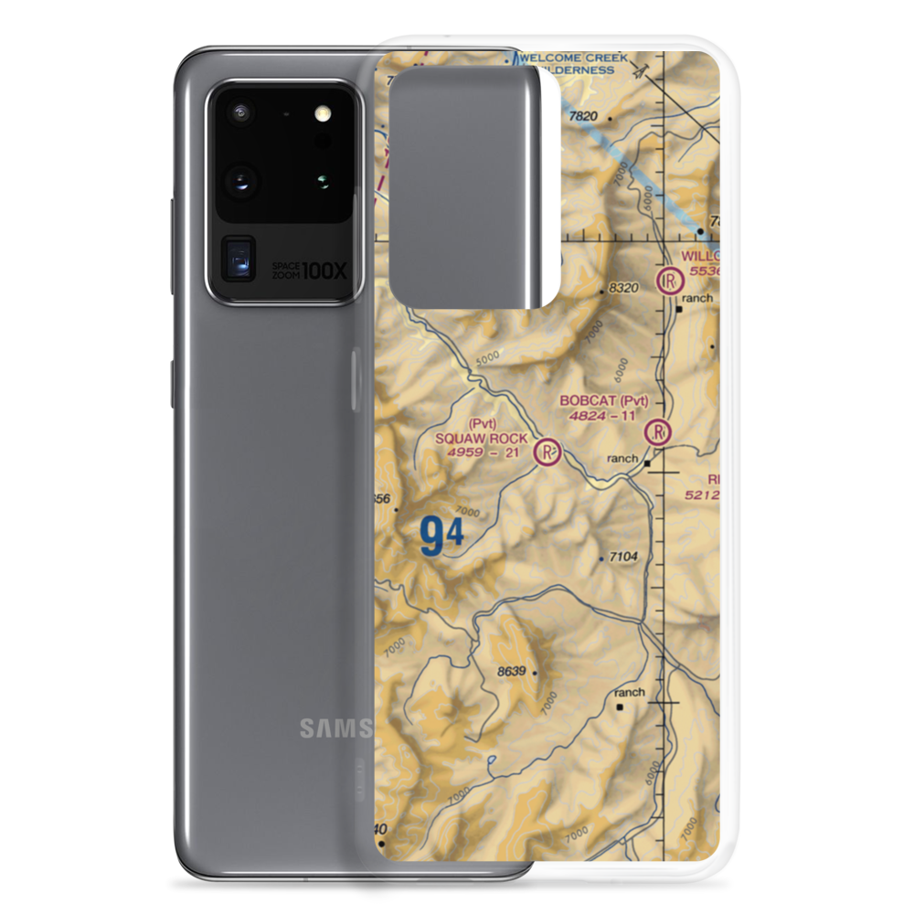 Squaw Rock Airstrip (MT22) VFR Sectional Samsung Case Samsung Galaxy S20 Ultra model shown