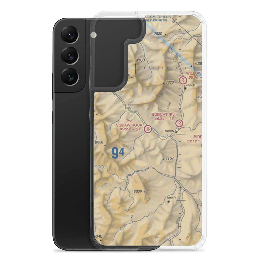 Squaw Rock Airstrip (MT22) VFR Sectional Samsung Case Samsung Galaxy S22 Plus model shown