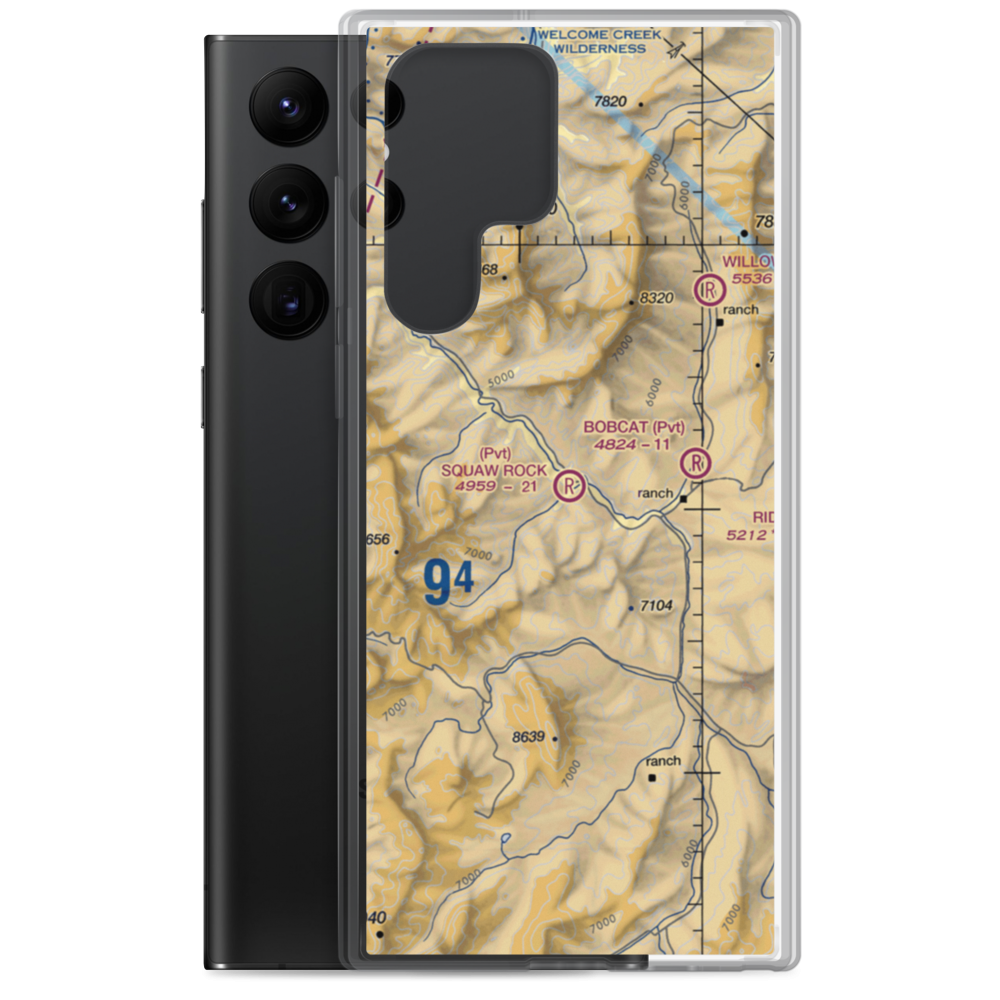Squaw Rock Airstrip (MT22) VFR Sectional Samsung Case Samsung Galaxy S22 Ultra model shown
