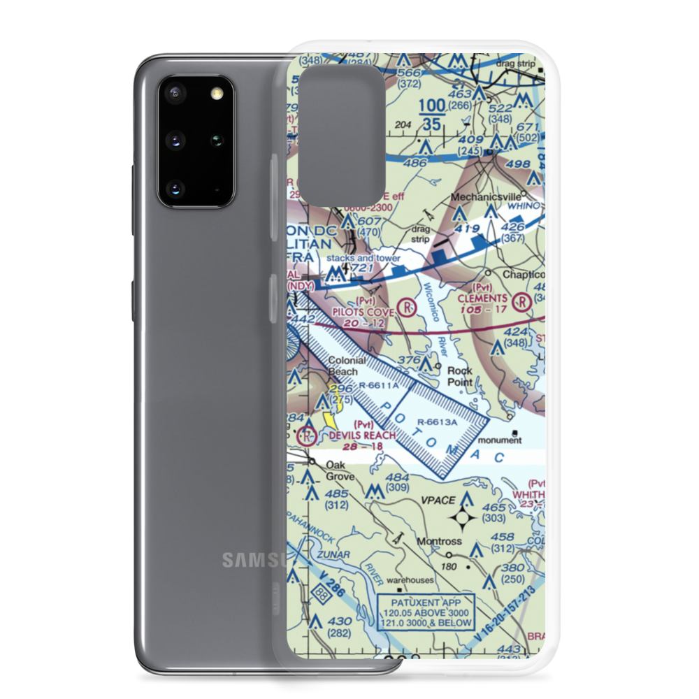 Squier Landing Airport (0MD2) VFR Sectional Samsung Case Samsung Galaxy S20 Plus model shown