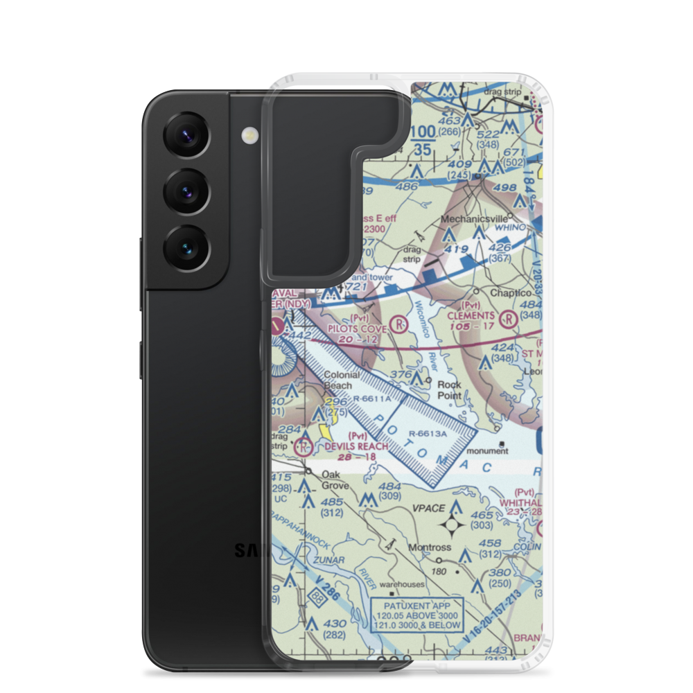 Squier Landing Airport (0MD2) VFR Sectional Samsung Case Samsung Galaxy S22 model shown