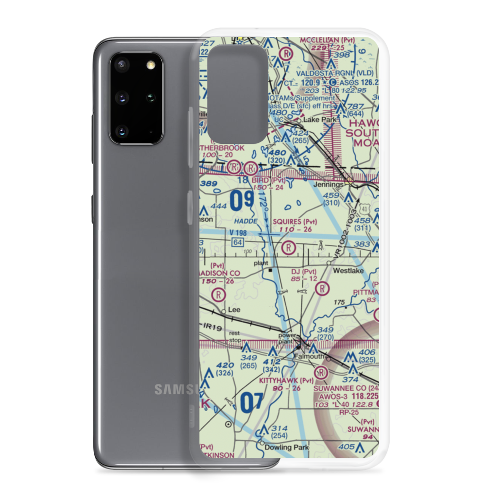Squires Aviation Ranch Airport (FD63) VFR Sectional Samsung Case Samsung Galaxy S20 Plus model shown