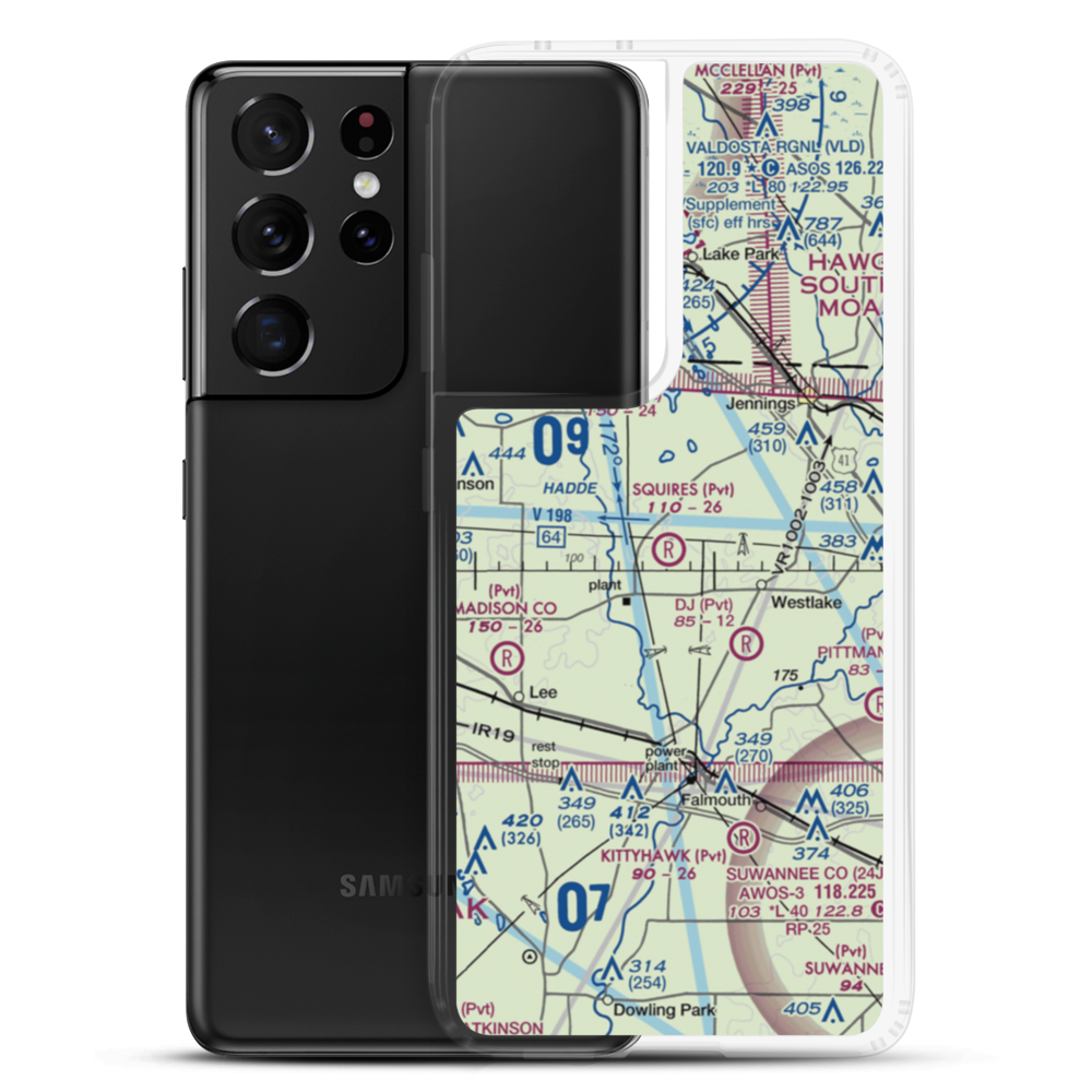 Squires Aviation Ranch Airport (FD63) VFR Sectional Samsung Case Samsung Galaxy S21 Ultra model shown