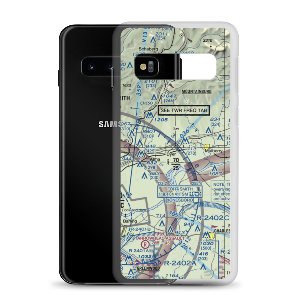 Squirrel Run Airport (AR94) VFR Sectional Samsung Case Samsung Galaxy S10 model shown