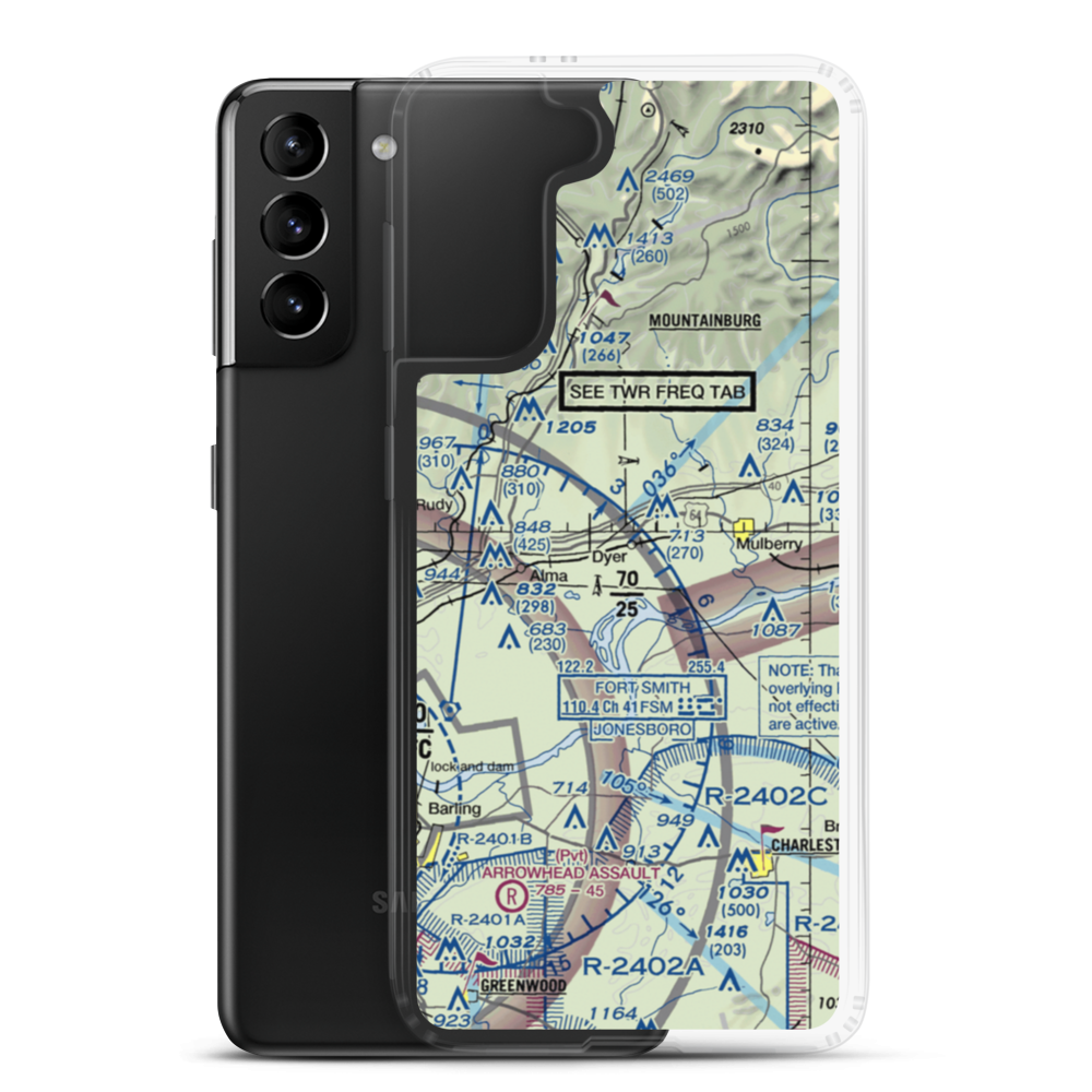 Squirrel Run Airport (AR94) VFR Sectional Samsung Case Samsung Galaxy S21 Plus model shown