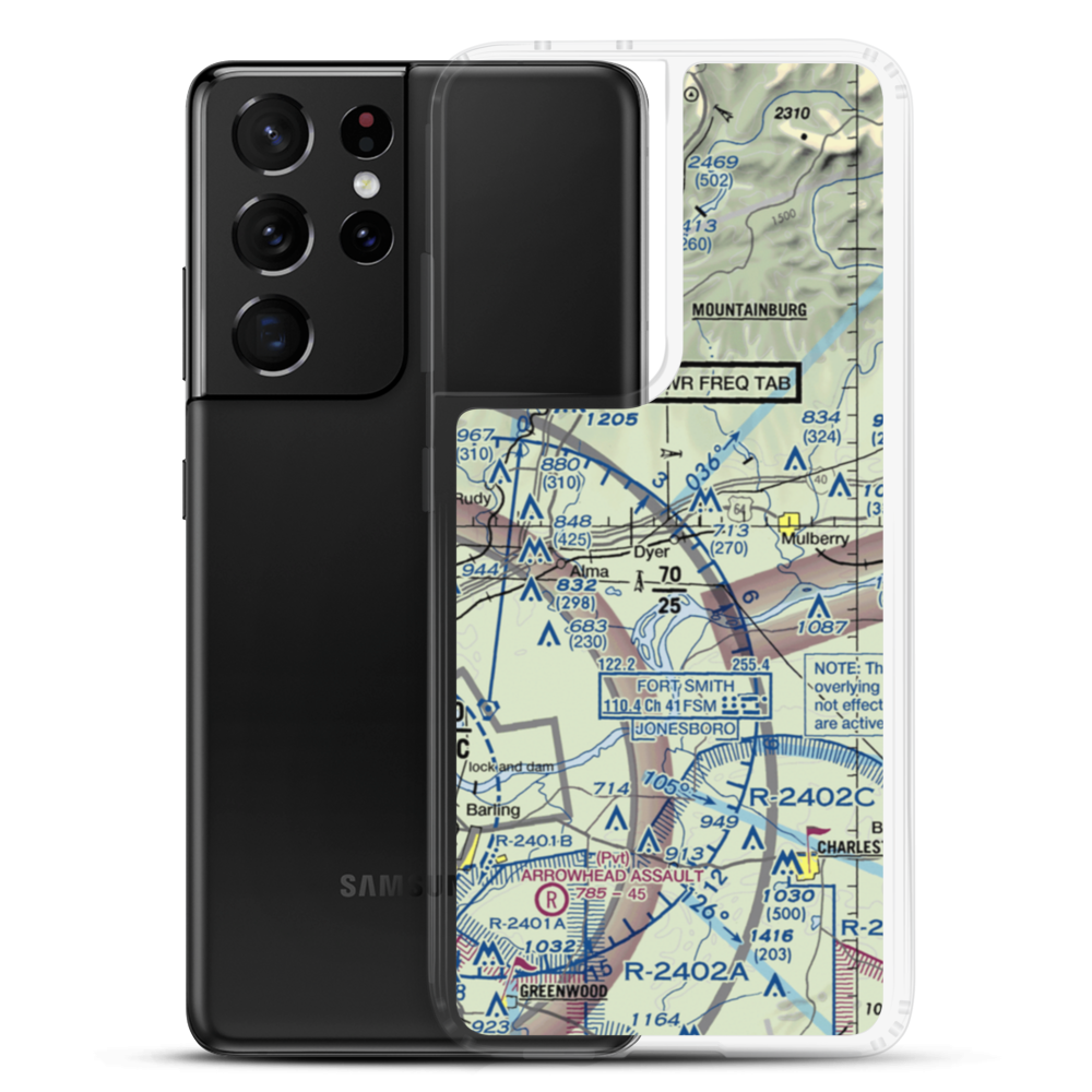 Squirrel Run Airport (AR94) VFR Sectional Samsung Case Samsung Galaxy S21 Ultra model shown