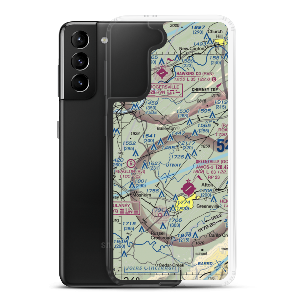 Srigley Field Airstrip (75TN) VFR Sectional Samsung Case Samsung Galaxy S21 Plus model shown