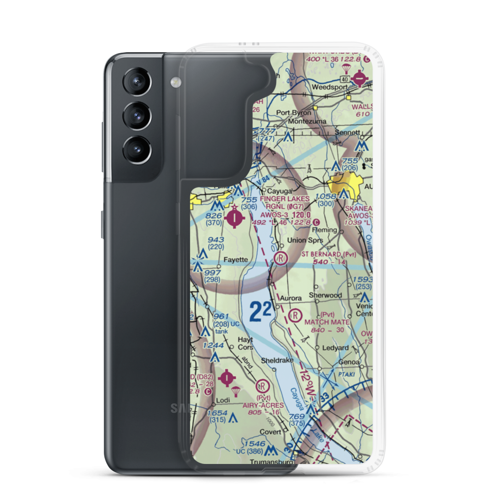 St Bernard Field (94NY) VFR Sectional Samsung Case Samsung Galaxy S21 model shown