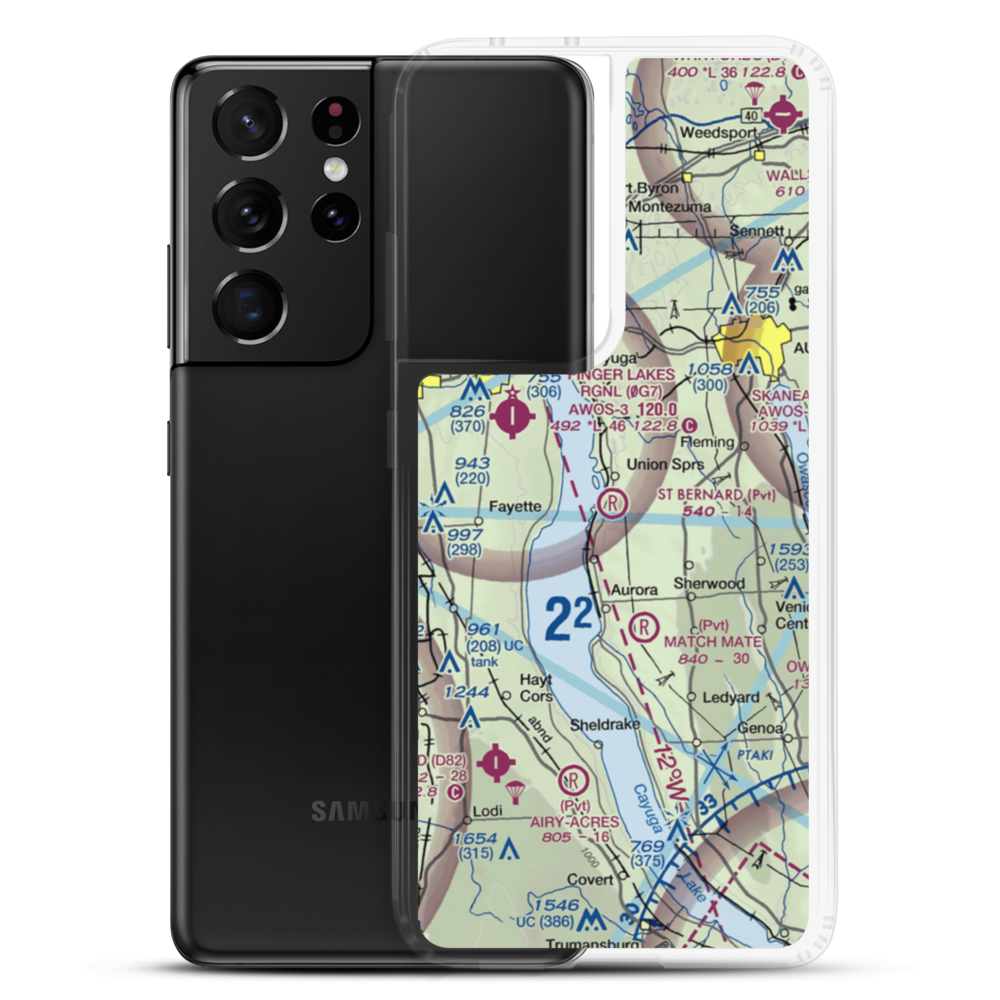 St Bernard Field (94NY) VFR Sectional Samsung Case Samsung Galaxy S21 Ultra model shown