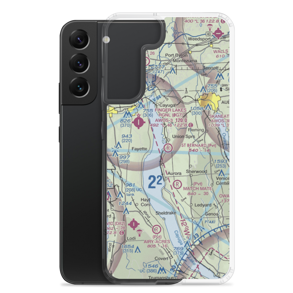 St Bernard Field (94NY) VFR Sectional Samsung Case Samsung Galaxy S22 Plus model shown