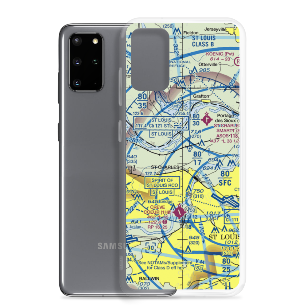 St Charles Airport (3SQ) VFR Sectional Samsung Case Samsung Galaxy S20 Plus model shown