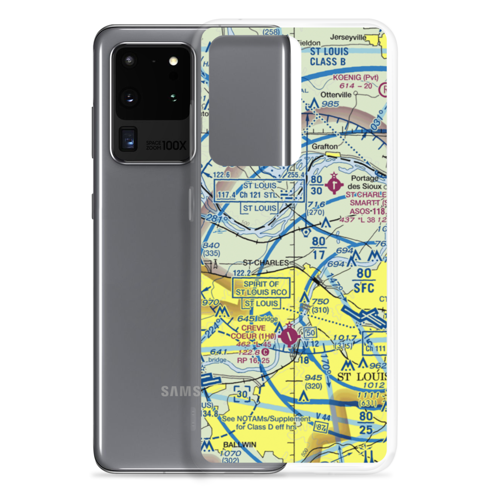St Charles Airport (3SQ) VFR Sectional Samsung Case Samsung Galaxy S20 Ultra model shown
