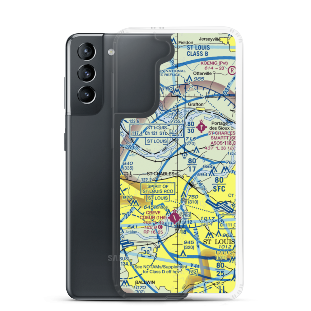 St Charles Airport (3SQ) VFR Sectional Samsung Case Samsung Galaxy S21 model shown