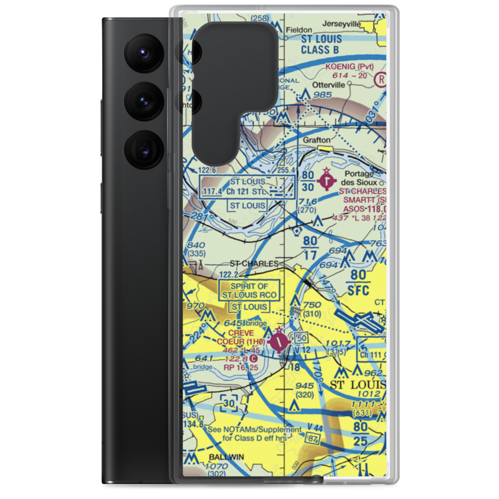St Charles Airport (3SQ) VFR Sectional Samsung Case Samsung Galaxy S22 Ultra model shown