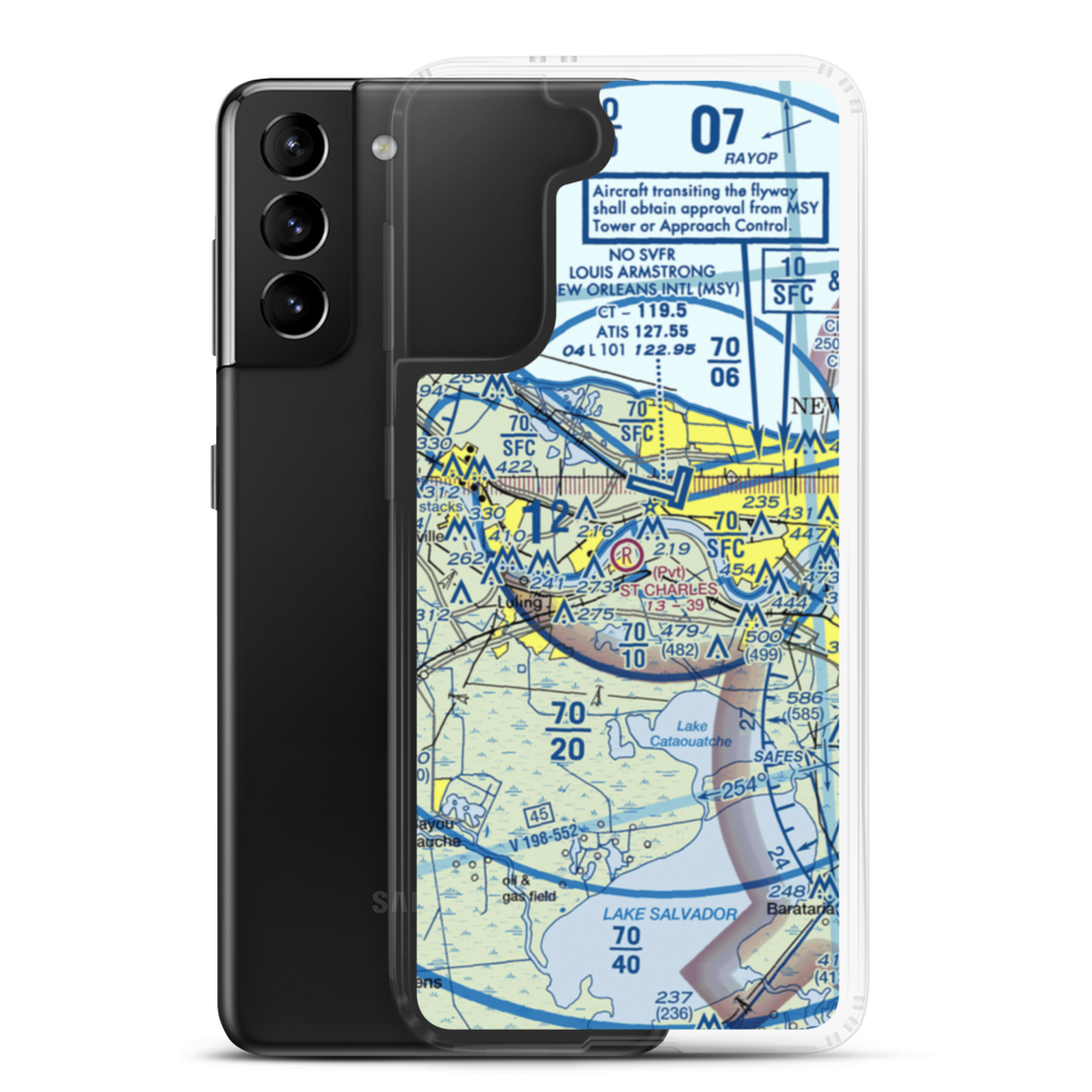 St Charles Airport (LS40) VFR Sectional Samsung Case Samsung Galaxy S21 Plus model shown