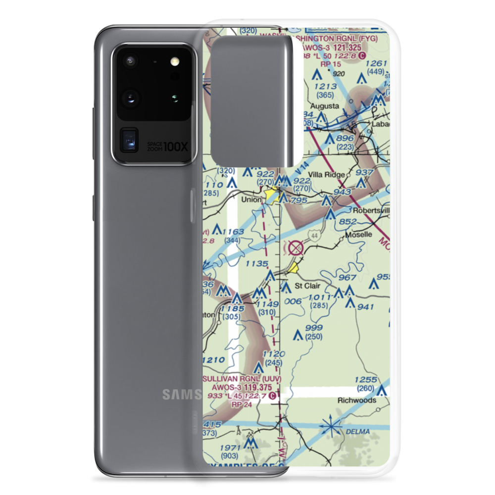 St Clair Regional Airport (K39) VFR Sectional Samsung Case Samsung Galaxy S20 Ultra model shown