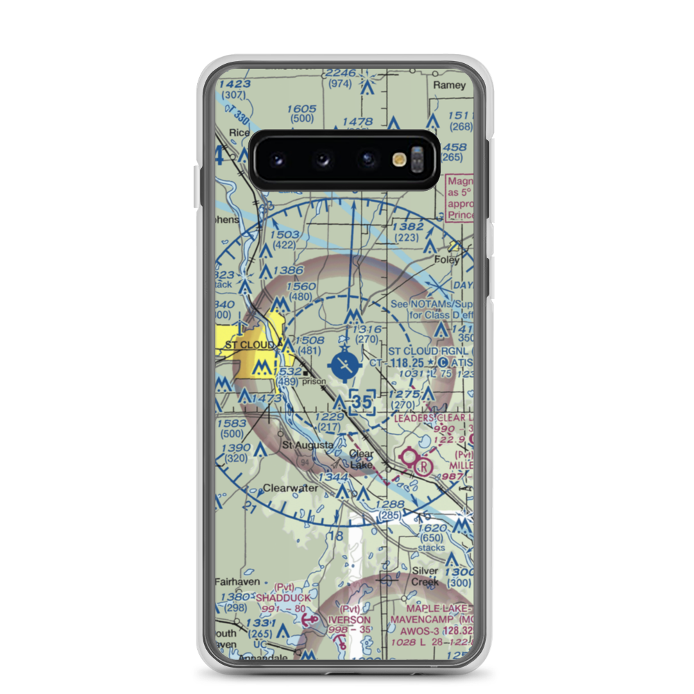 St Cloud Regional Airport (STC) VFR Sectional Samsung Case Samsung Galaxy S10 model shown