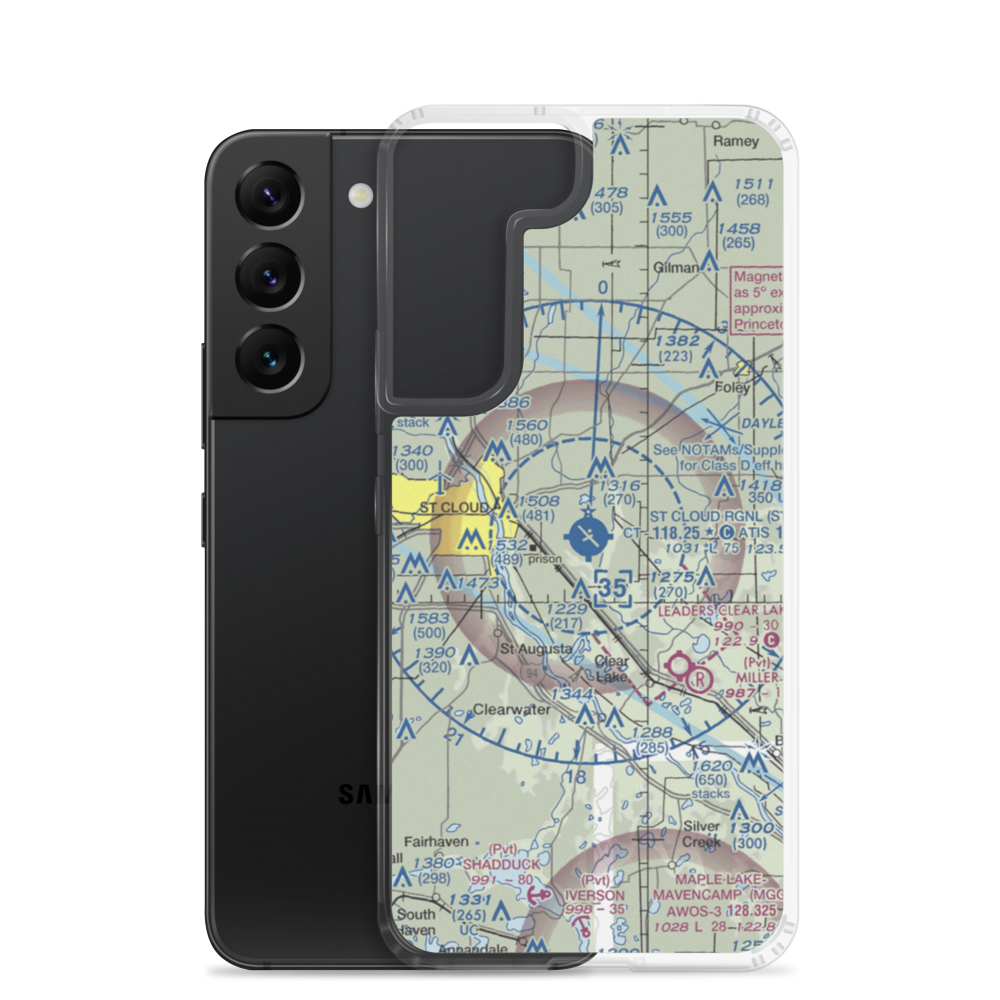 St Cloud Regional Airport (STC) VFR Sectional Samsung Case Samsung Galaxy S22 model shown