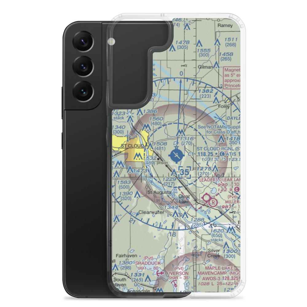 St Cloud Regional Airport (STC) VFR Sectional Samsung Case Samsung Galaxy S22 Plus model shown