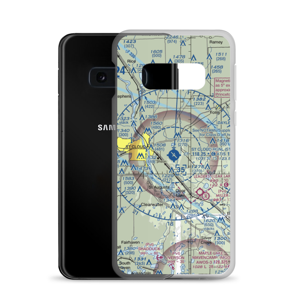 St Cloud Regional Airport (STC) VFR Sectional Samsung Case Samsung Galaxy S10e model shown
