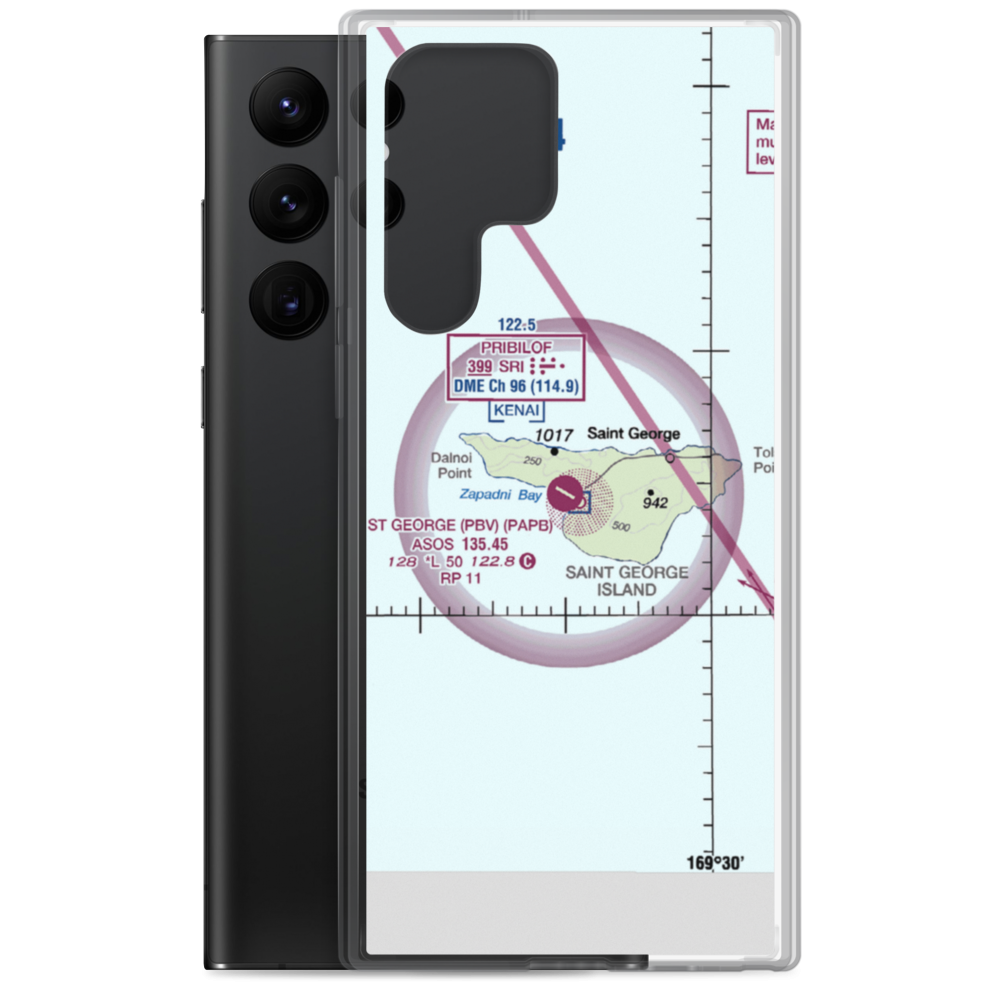 St George Airport (PBV) VFR Sectional Samsung Case Samsung Galaxy S22 Ultra model shown