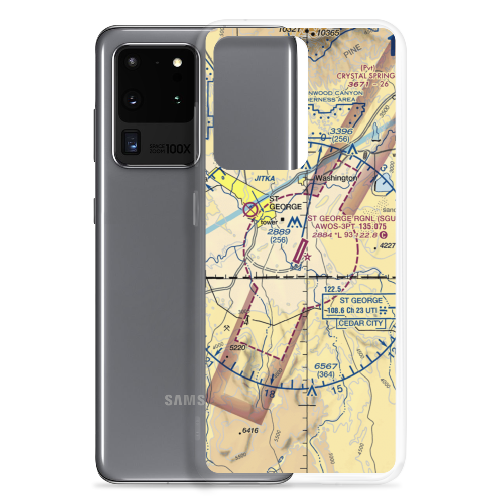 St George Municipal Airport (SGU) VFR Sectional Samsung Case Samsung Galaxy S20 Ultra model shown