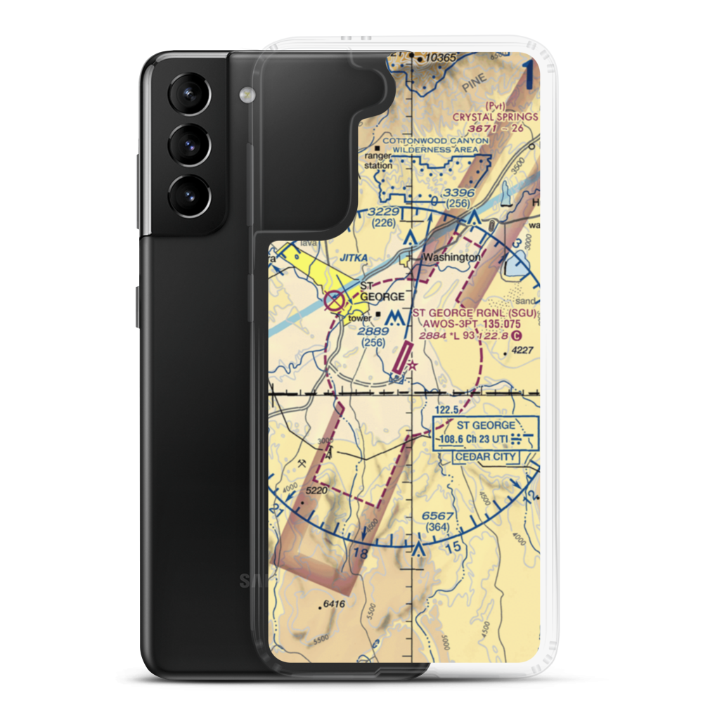 St George Municipal Airport (SGU) VFR Sectional Samsung Case Samsung Galaxy S21 Plus model shown