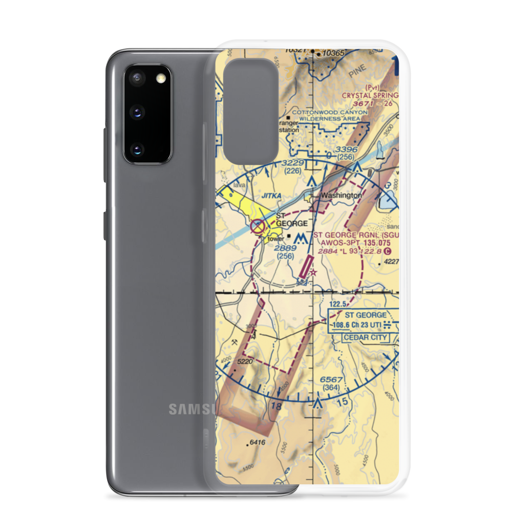 St George Municipal Airport (SGU) VFR Sectional Samsung Case Samsung Galaxy S20 model shown