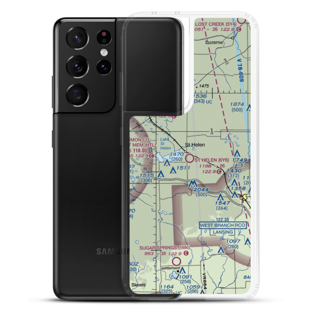 St Helen Airport (6Y6) VFR Sectional Samsung Case Samsung Galaxy S21 Ultra model shown