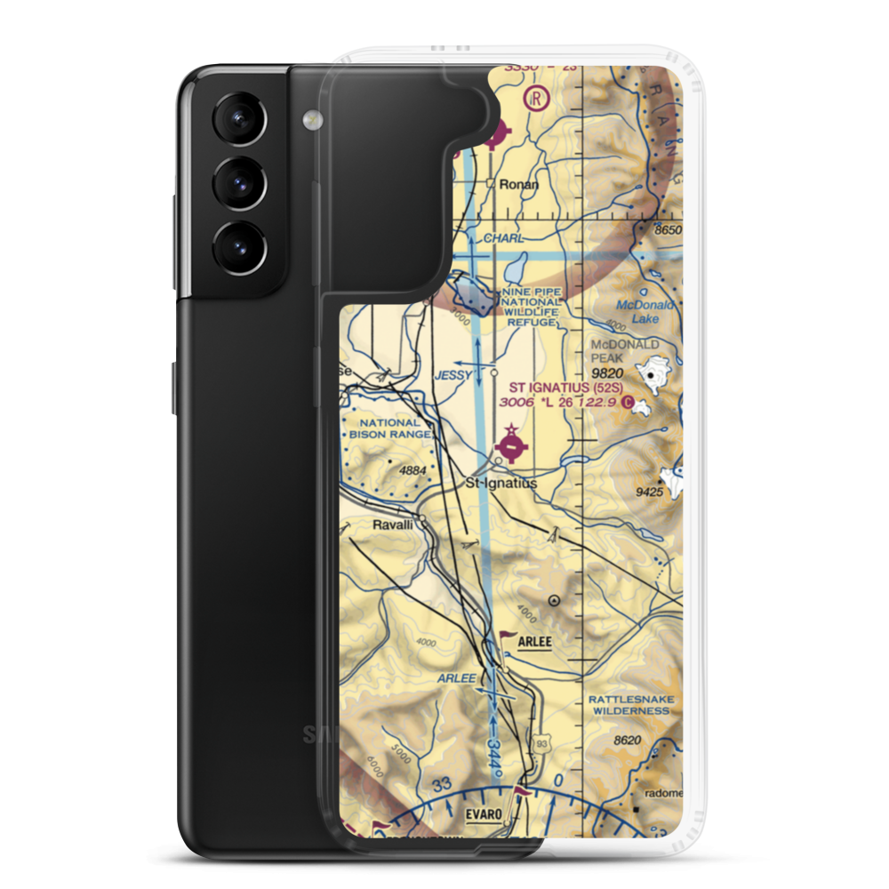 St Ignatius Airport (52S) VFR Sectional Samsung Case Samsung Galaxy S21 Plus model shown