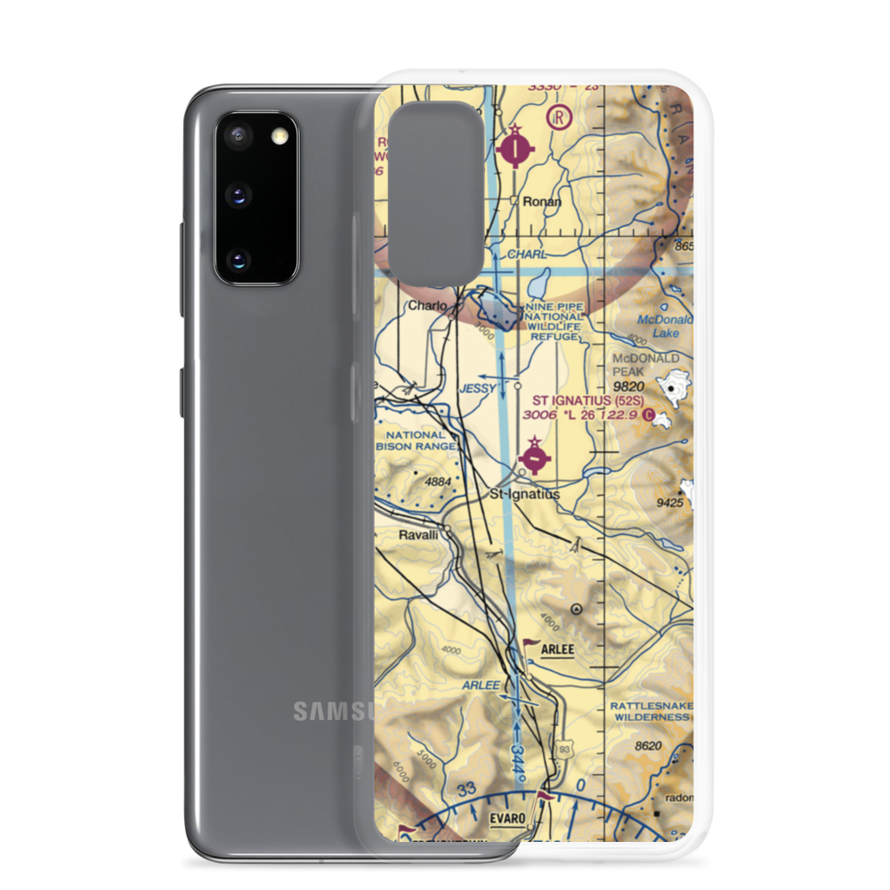 St Ignatius Airport (52S) VFR Sectional Samsung Case Samsung Galaxy S20 model shown