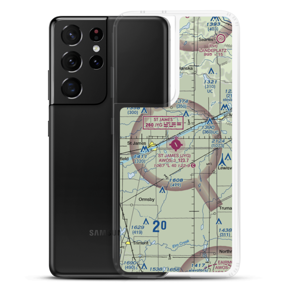 St James Municipal Airport (JYG) VFR Sectional Samsung Case Samsung Galaxy S21 Ultra model shown