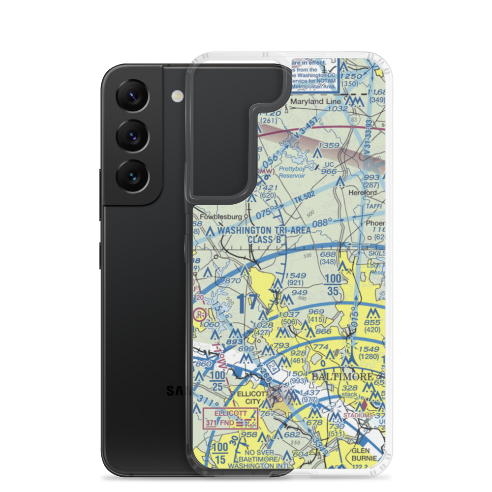 St John Airport (4MD9) VFR Sectional Samsung Case Samsung Galaxy S22 model shown