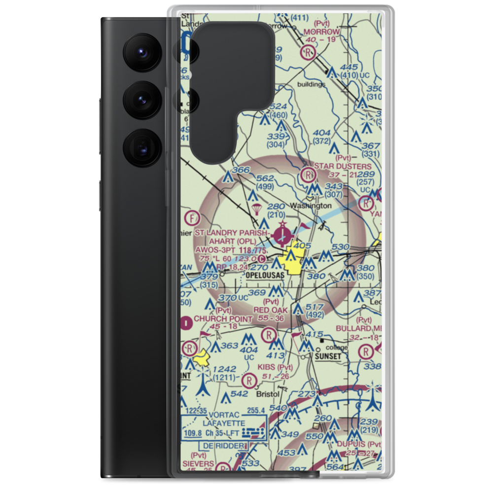 St Landry Parish Ahart Field (OPL) VFR Sectional Samsung Case Samsung Galaxy S22 Ultra model shown