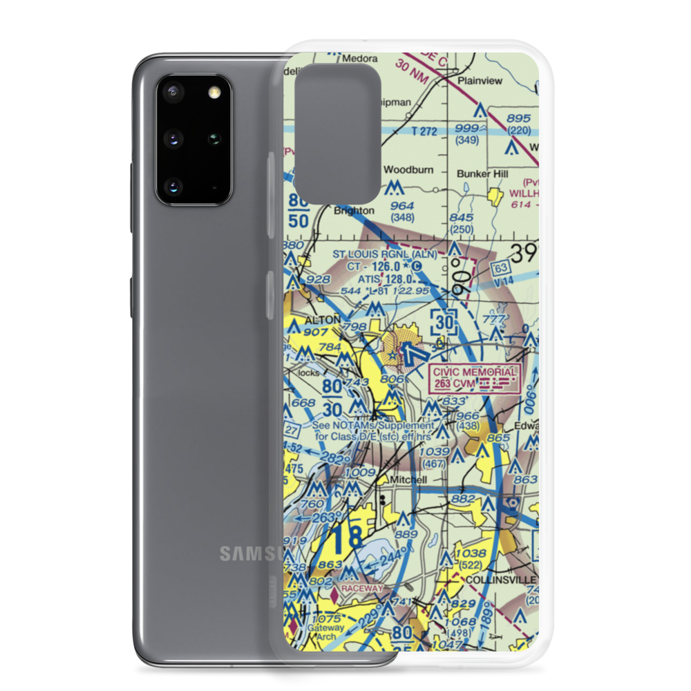 St Louis Regional Airport (ALN) VFR Sectional Samsung Case Samsung Galaxy S20 Plus model shown