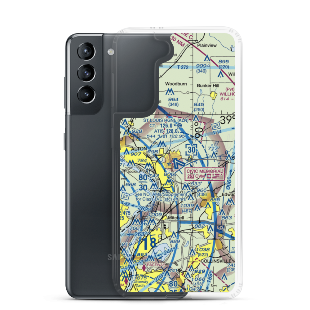 St Louis Regional Airport (ALN) VFR Sectional Samsung Case Samsung Galaxy S21 model shown