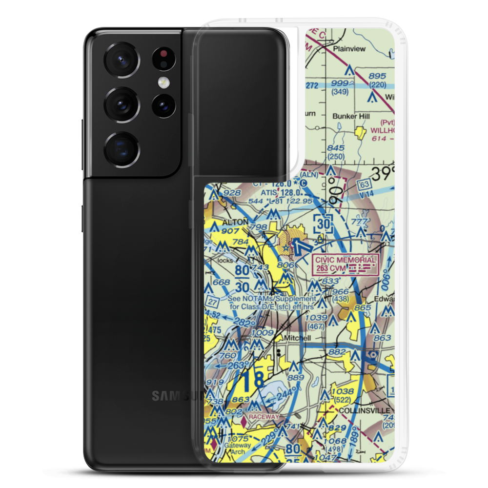 St Louis Regional Airport (ALN) VFR Sectional Samsung Case Samsung Galaxy S21 Ultra model shown