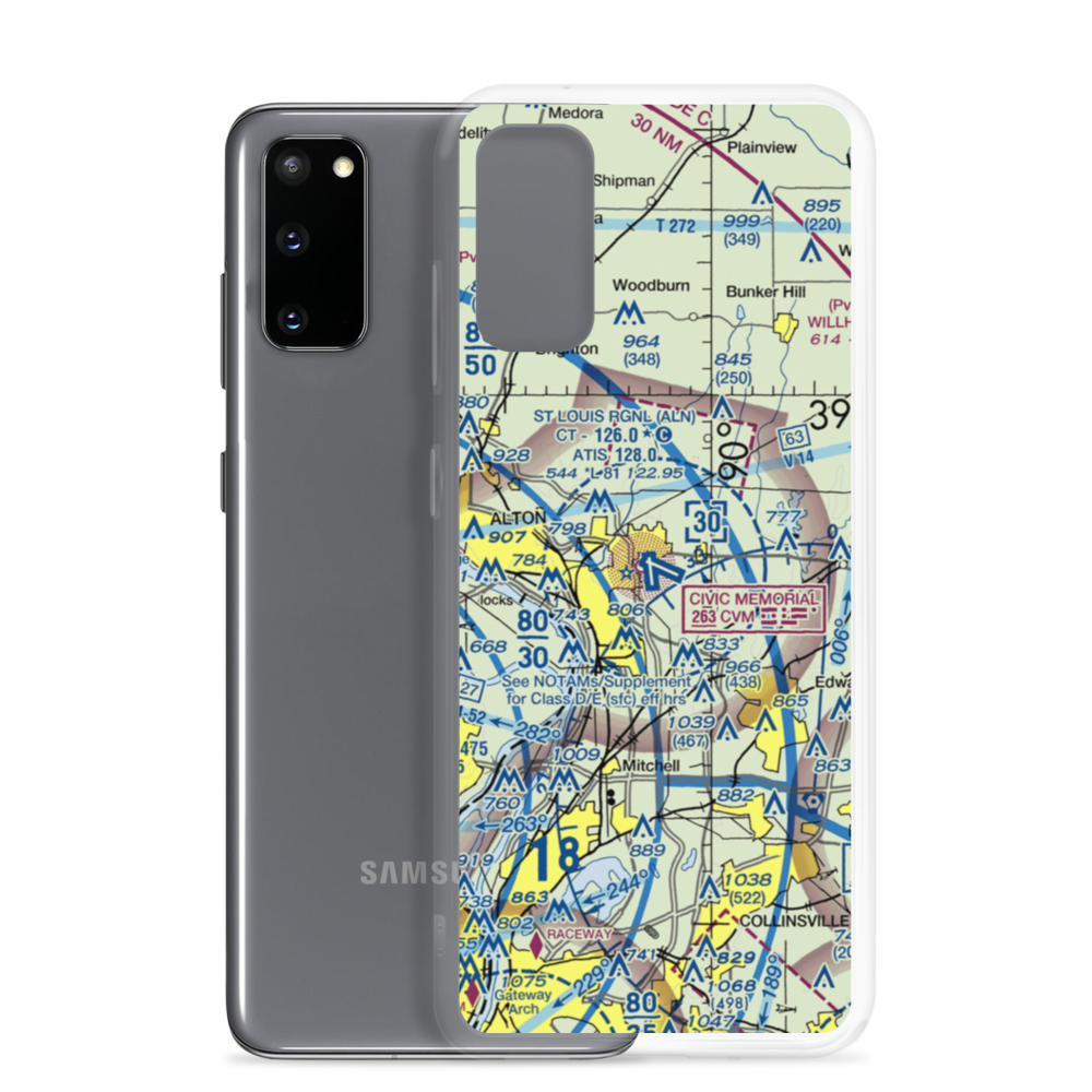 St Louis Regional Airport (ALN) VFR Sectional Samsung Case Samsung Galaxy S20 model shown