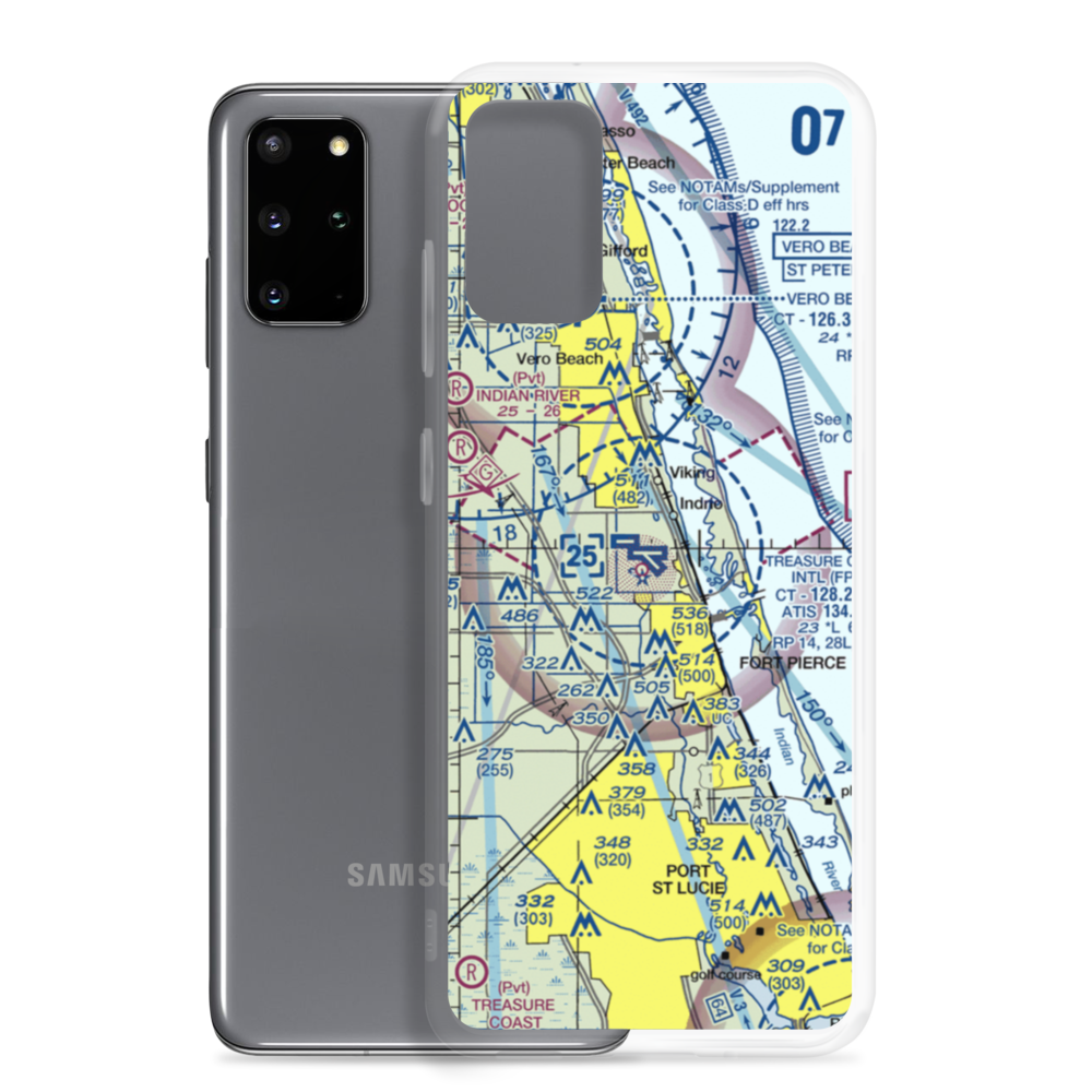 St Lucie County International Airport (FPR) VFR Sectional Samsung Case Samsung Galaxy S20 Plus model shown