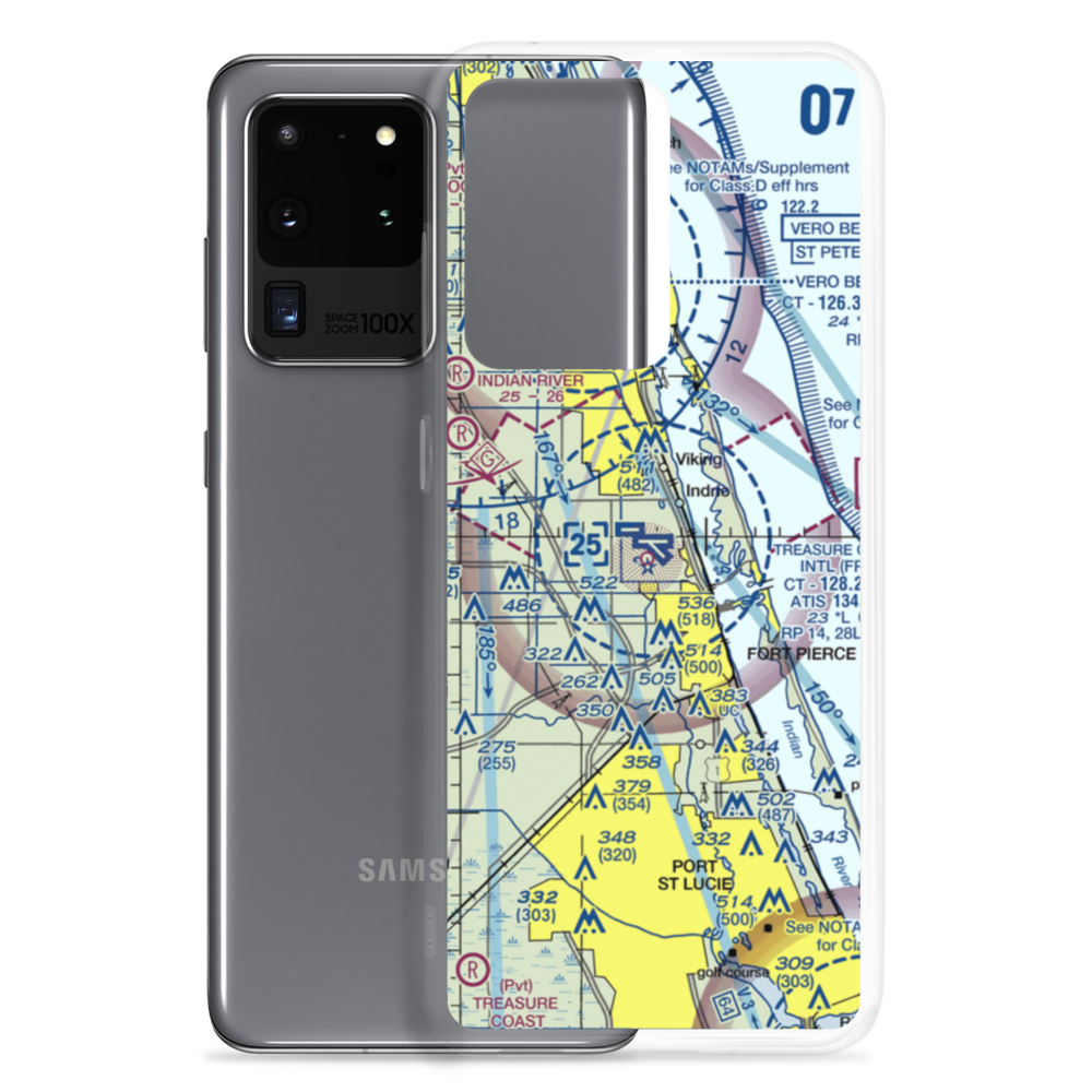 St Lucie County International Airport (FPR) VFR Sectional Samsung Case Samsung Galaxy S20 Ultra model shown