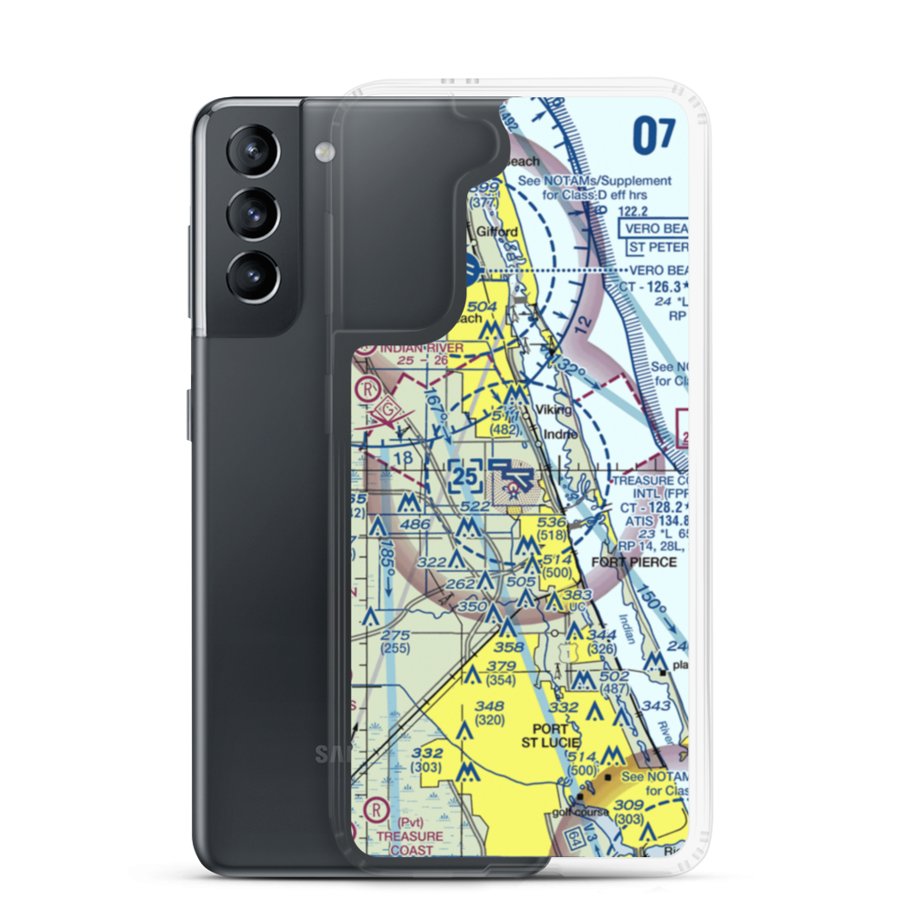 St Lucie County International Airport (FPR) VFR Sectional Samsung Case Samsung Galaxy S21 model shown
